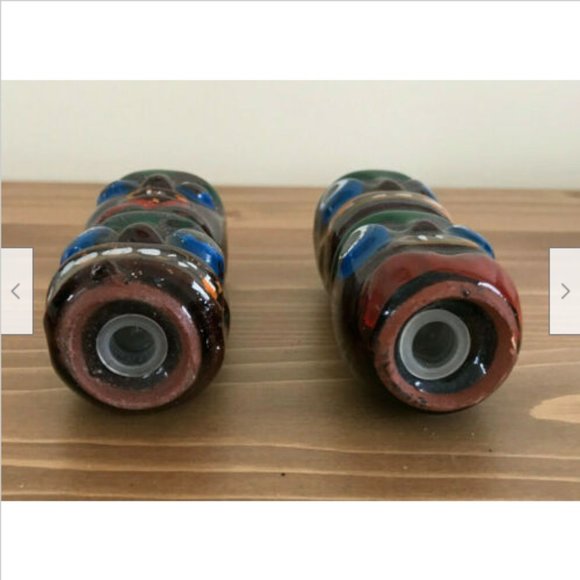 Vtg Painted Ceramic Totem Pole Salt & Pepper Shakers Red Clay Made in Japan Tiki - Picture 4 of 8
